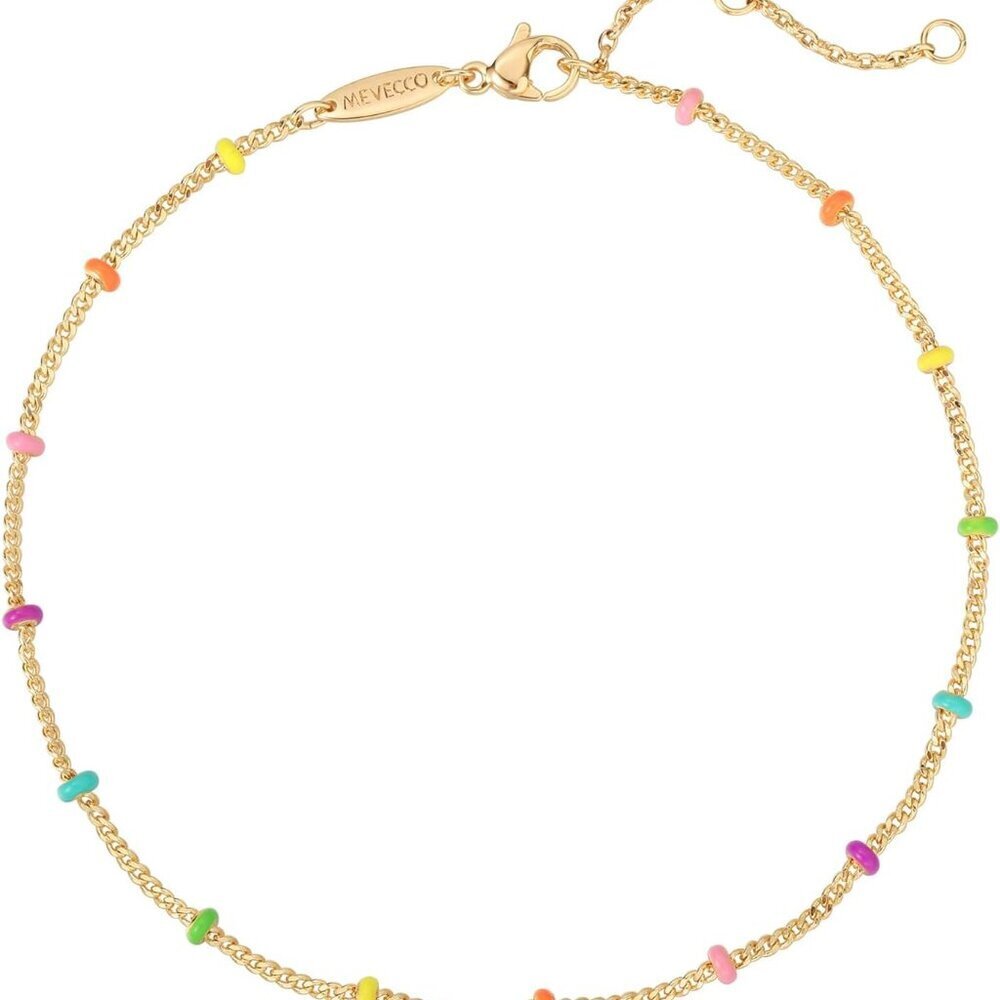 Anklet for Women Gold Chain 14K Gold Plated Dainty Boho Beach Summer Simple Foot